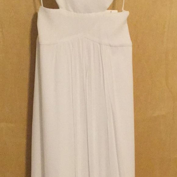 Long Crepe Column Dress with Side Cutouts - Picture 4 of 8